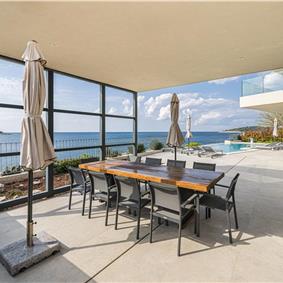 3 x 5 bedroom seafront villa with heated infinity pool near Rogoznica, sleeps 10